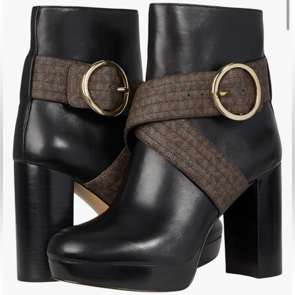 Michael Kors Remi Women’s Leather Platform Booties Size 9.5